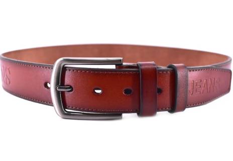 Kožený opasek Jeans -  hnědá/110