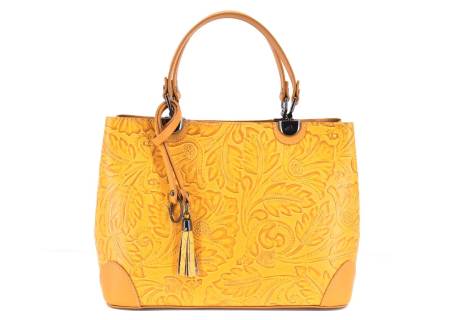 Dámská kožená kabelka s květovaným vzorem  Arteddy