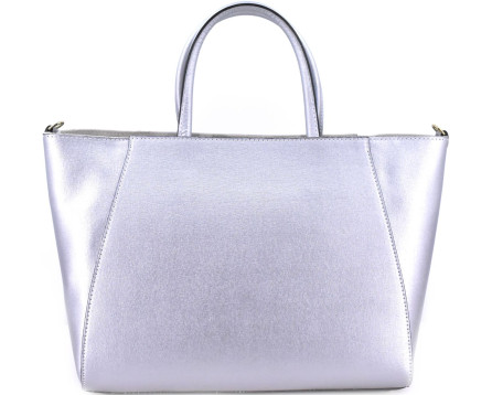 Moderní Shopper dámská kožená kabelka Arteddy - stříbrná