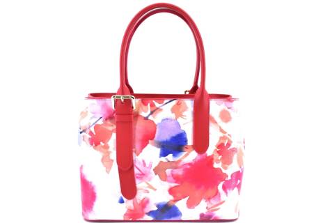 Dámská kožená kabelka s květovaným vzorem Arteddy