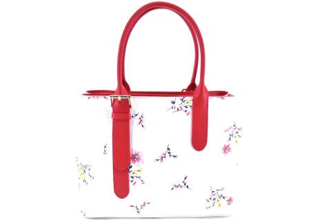 Dámská kožená kabelka s květovaným vzorem Arteddy