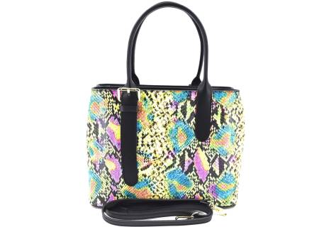 Dámská kožená kabelka s květovaným vzorem Arteddy - vícebarevná