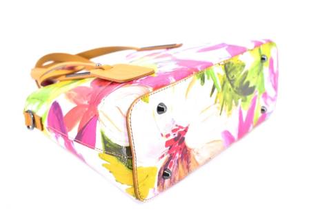 Dámská kožená kabelka s květovaným vzorem Arteddy