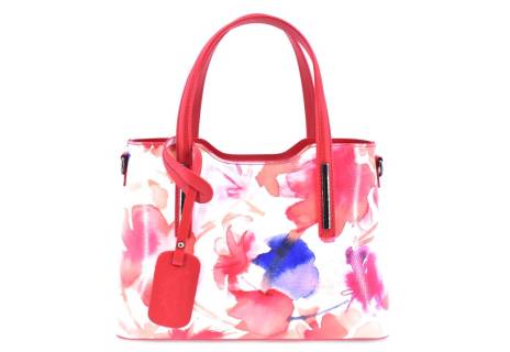 Dámská kožená kabelka s květovaným vzorem Arteddy