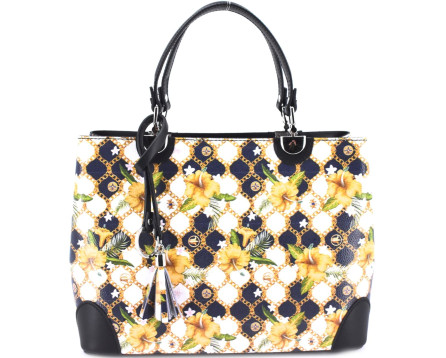 Dámská kožená kabelka s barevným vzorem Arteddy - barevná 1