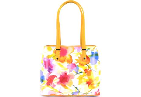 Dámská kožená kabelka s květovaným vzorem Arteddy