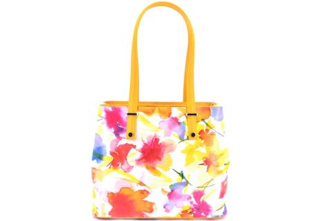 Dámská kožená kabelka s květovaným vzorem Arteddy