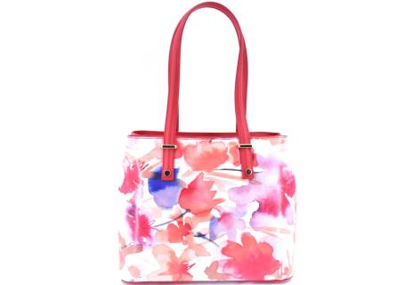 Dámská kožená kabelka s květovaným vzorem Arteddy