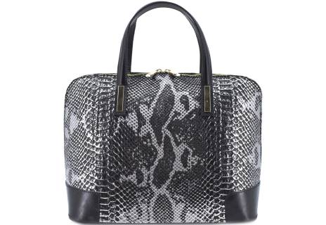 Luxusní dámská kožená kabelka Shopper s hadím vzorem
