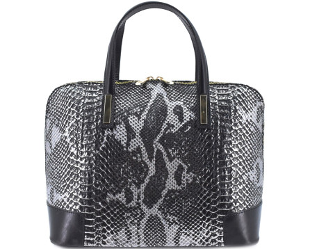 Luxusní dámská kožená kabelka Shopper s hadím vzorem