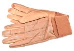 Dámské zateplené kožené rukavice Arteddy - světle hnědá