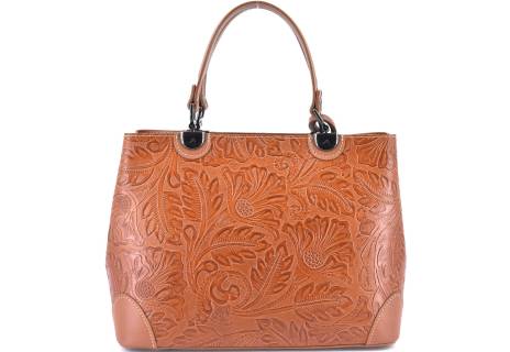 Dámská kožená kabelka s květovaným vzorem  Arteddy
