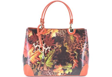 Dámská kožená kabelka s barevným vzorem Arteddy