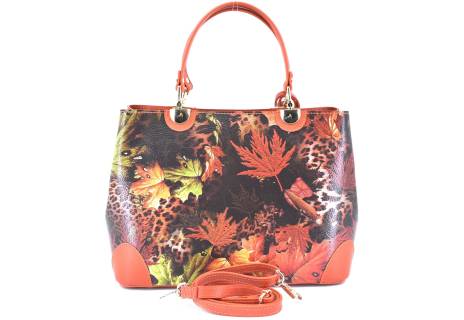 Dámská kožená kabelka s barevným vzorem Arteddy