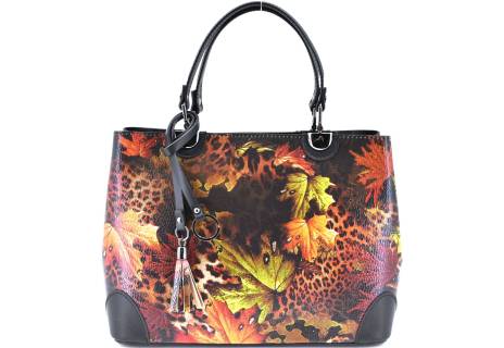 Dámská kožená kabelka s barevným vzorem Arteddy