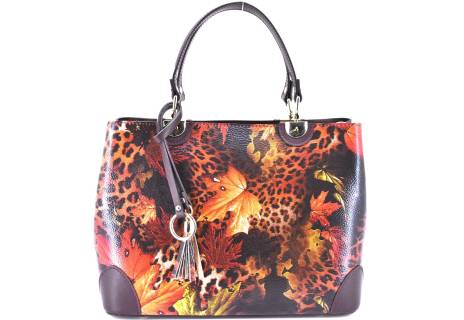 Dámská kožená kabelka s barevným vzorem Arteddy