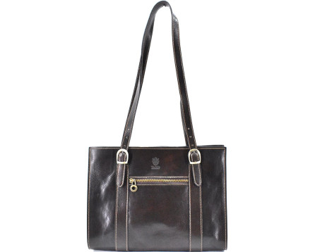 Dámská kožená kabelka Arteddy - tmavě hnědá