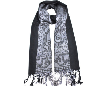 Modení dámská vzorovaná šála - černá