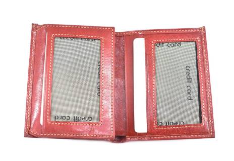 Kožená dokladovka - červená