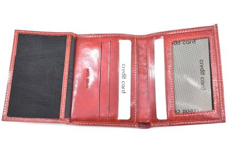 Kožená dokladovka - červená