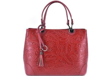 Dámská kožená kabelka s květovaným vzorem  Arteddy