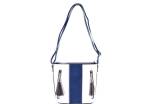 Dámská kabelka crossbody - tmavě modrá/bílá