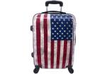 Cestovní kufr skořepinový (PC) na čtyřech kolečkách - vlajka USA (M) 60l