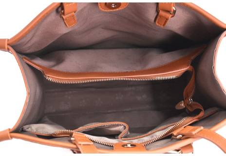 Dámská kabelka hnědá/krémová