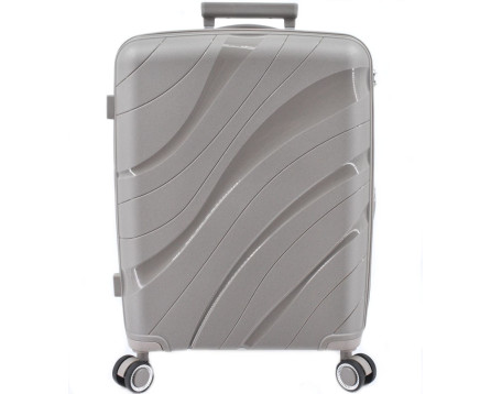 Cestovní kufr skořepinový PP - (L) 90l šampaň