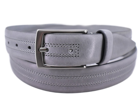 Kožený opasek - šedá