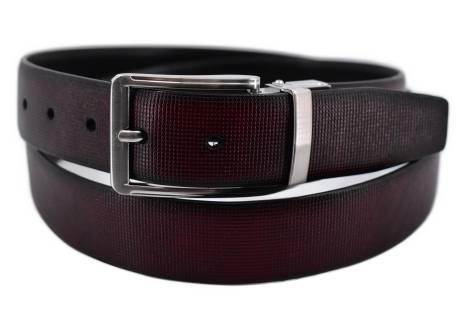 Kožený opasek oboustranný - černá/hnědá