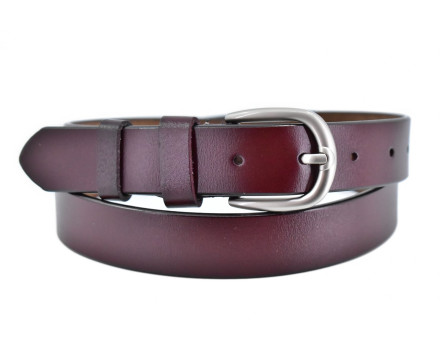 Dámský kožený opasek - tmavě hnědá/85