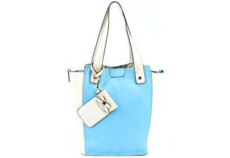Dámská kabelka - světle modrá/krémová