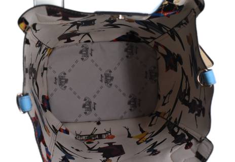 Dámská kabelka - světle modrá/krémová