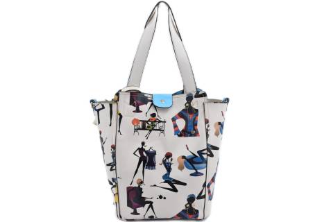 Dámská kabelka - světle modrá/krémová