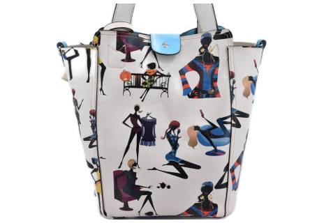 Dámská kabelka - světle modrá/krémová