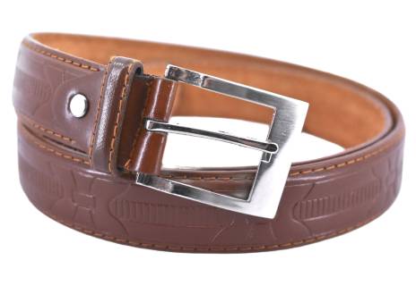 Pánský opasek z ekokůže - hnědá