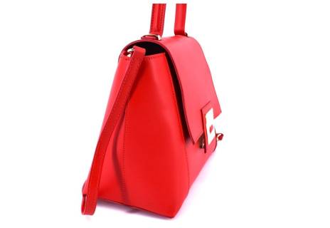 Dámská kožená kabelka s klopnou Arteddy  - červená