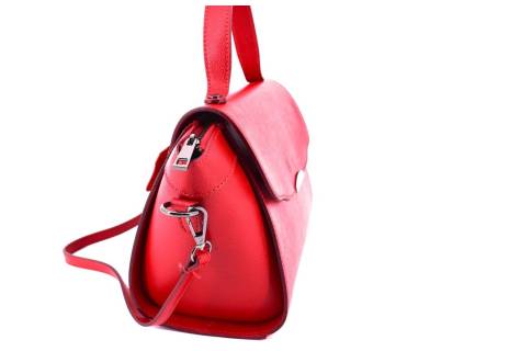 Dámská kožená kabelka s klopnou Arteddy - červená