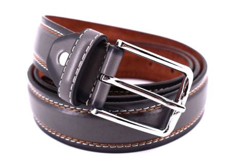 Pánský opasek z ekokůže - šedá/130