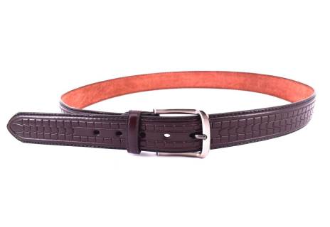 Pánský opasek z ekokůže - tmavě hnědá/125