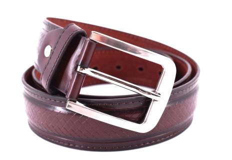 Pánský opasek z ekokůže - tmavě hnědá/120