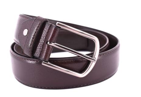 Pánský opasek z ekokůže - tmavě hnědá/115