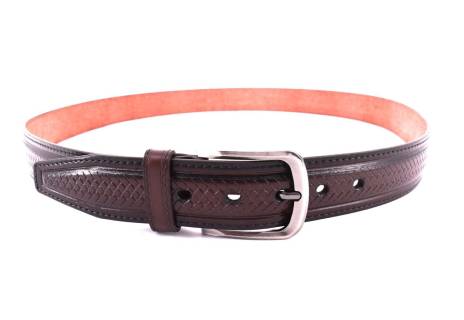 Pánský opasek z ekokůže - tmavě hnědá