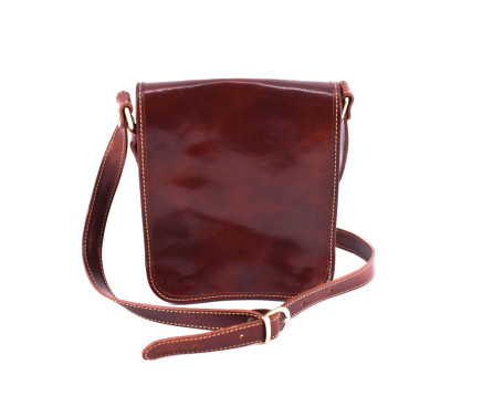 Kožená taška přes rameno crossbody s klopnou