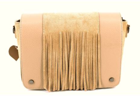 Dámská kožená kabelka crossbody Arteddy - béžová