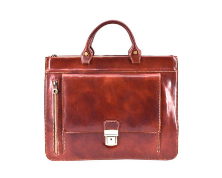 Kožená aktovka Arteddy - hnědá