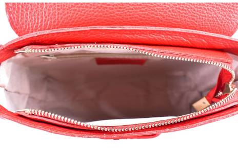 Dámská kožená kabelka crossbody s klopnou Juice - červená