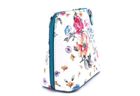 Dámská malá květovaná kožená kabelka crossbody Arteddy