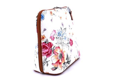 Dámská malá květovaná kožená kabelka crossbody Arteddy